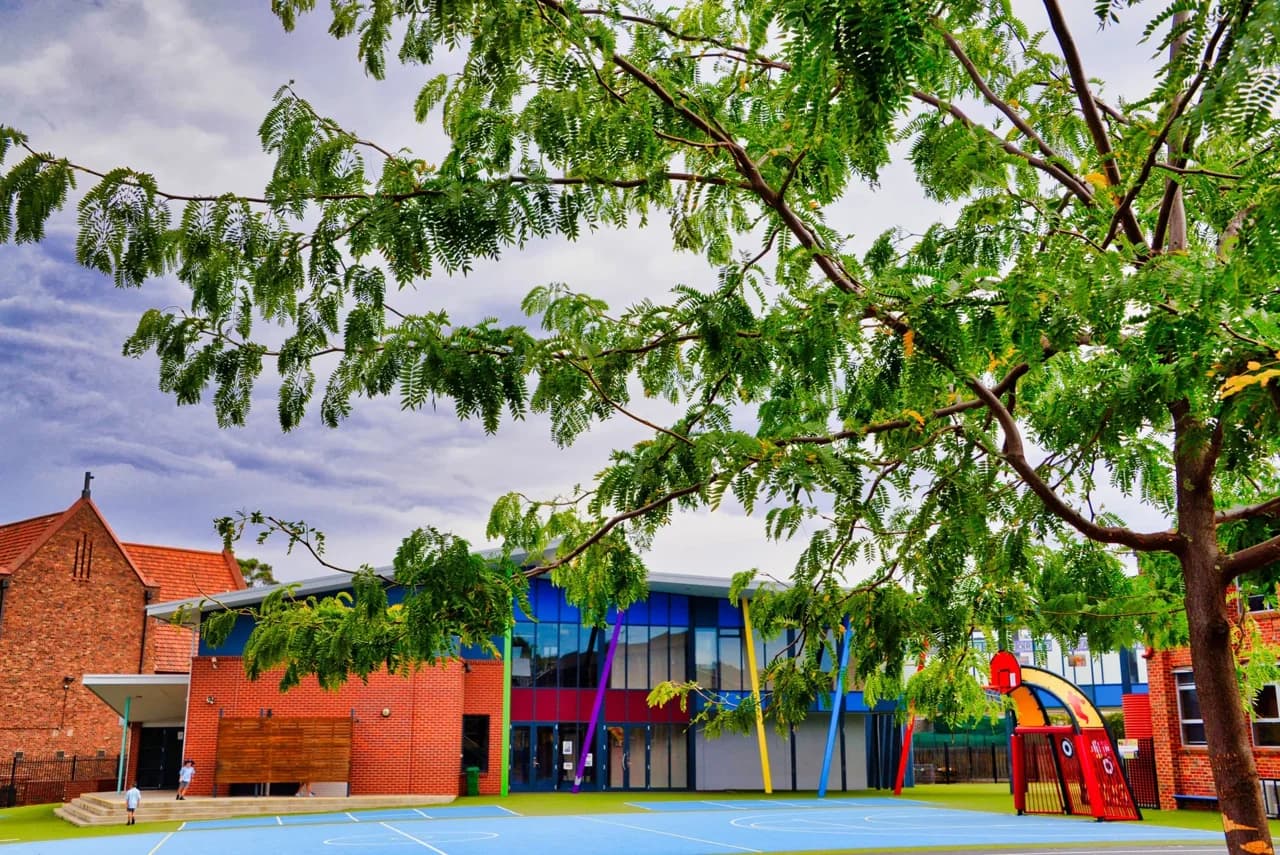 Campus buildings and grounds at St Therese's School in Essendon