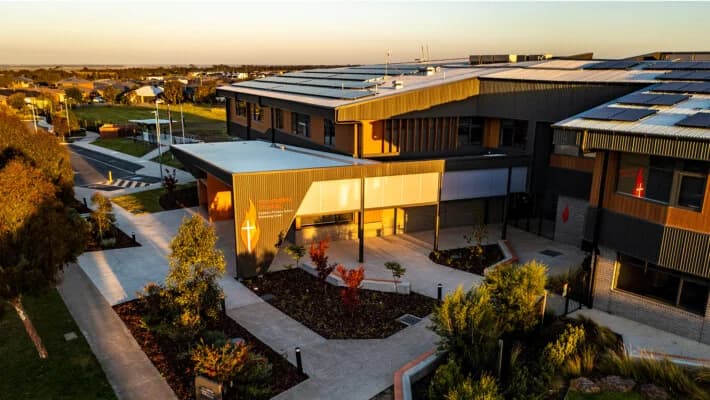 Campus buildings and grounds at St Catherine of Siena Catholic Primary School in Armstrong Creek