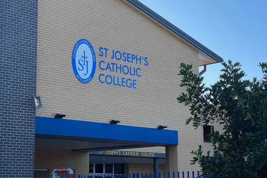Campus buildings and grounds at St Joseph's Catholic College in East Gosford