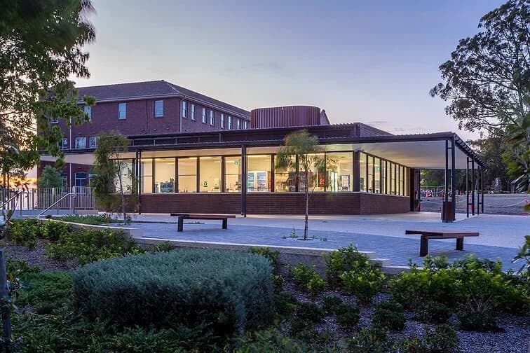 Campus buildings and grounds at Oakhill College in Castle Hill
