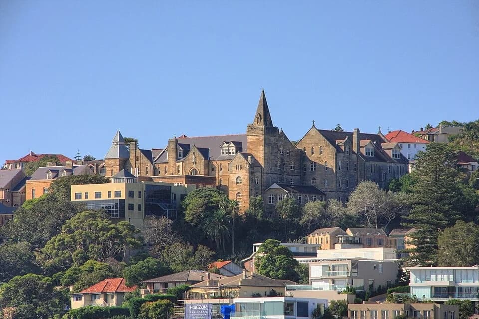 Kincoppal–Rose Bay school building overlooking Sydney Harbour