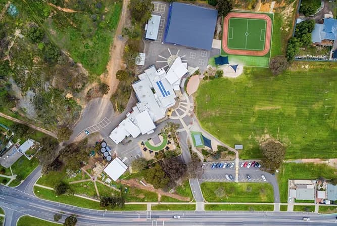 Campus buildings and grounds at St Peter's School in North Bendigo