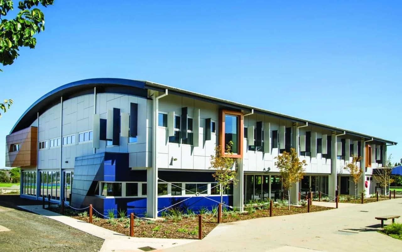 Campus buildings and grounds at St Francis Catholic College in Melton West