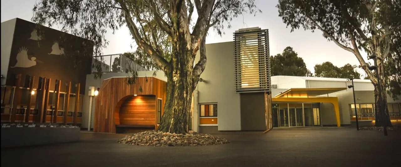 Campus buildings and grounds at Goulburn Valley Grammar School in Shepparton