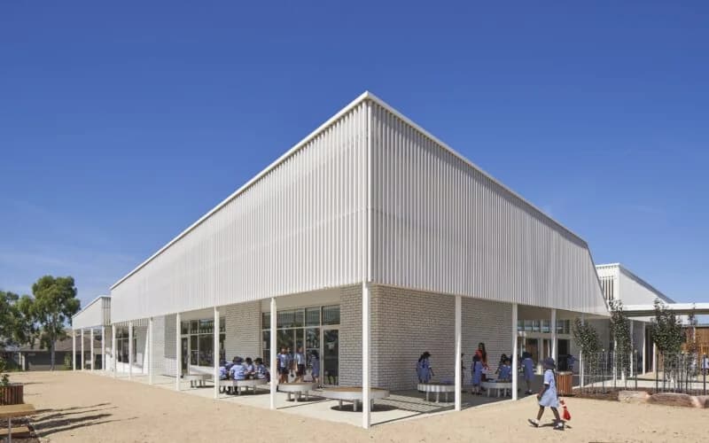 Campus buildings and grounds at Glowrey Catholic Primary School in Wollert