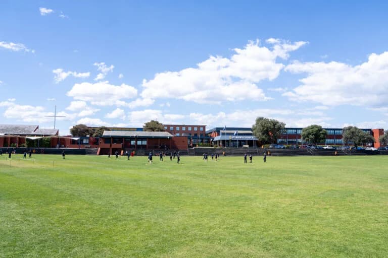 Campus buildings and grounds at St Bede's College in Mentone
