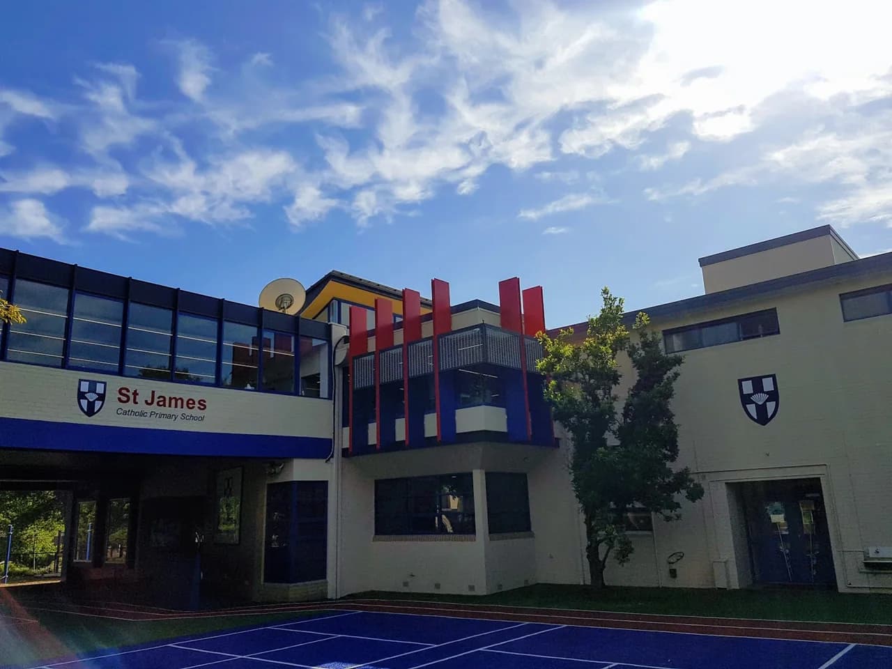 Campus buildings and grounds at St James' School in Brighton