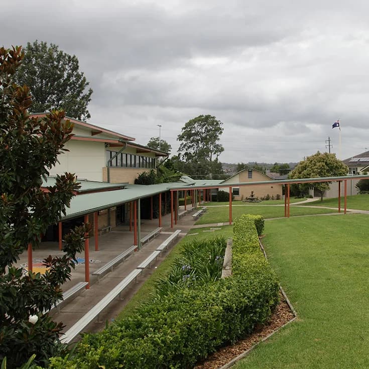 Campus buildings and grounds at St Angela's Primary School in Castle Hill