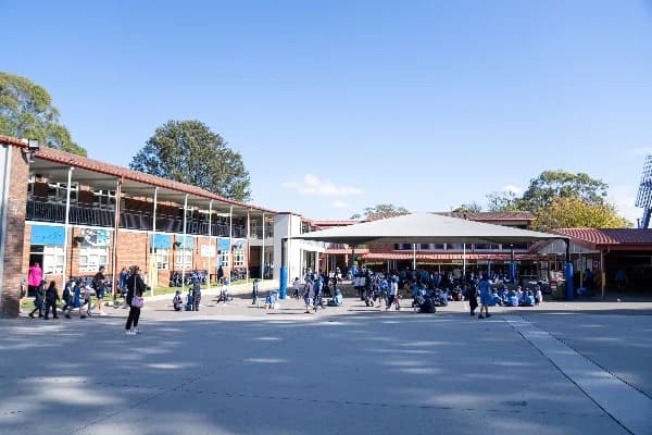 Campus buildings and grounds at St Luke's Catholic Primary School in Revesby