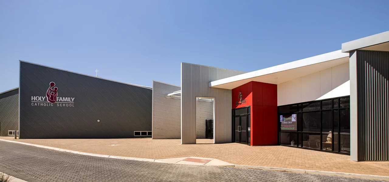 Campus buildings and grounds at Holy Family Catholic School in Parafield Gardens