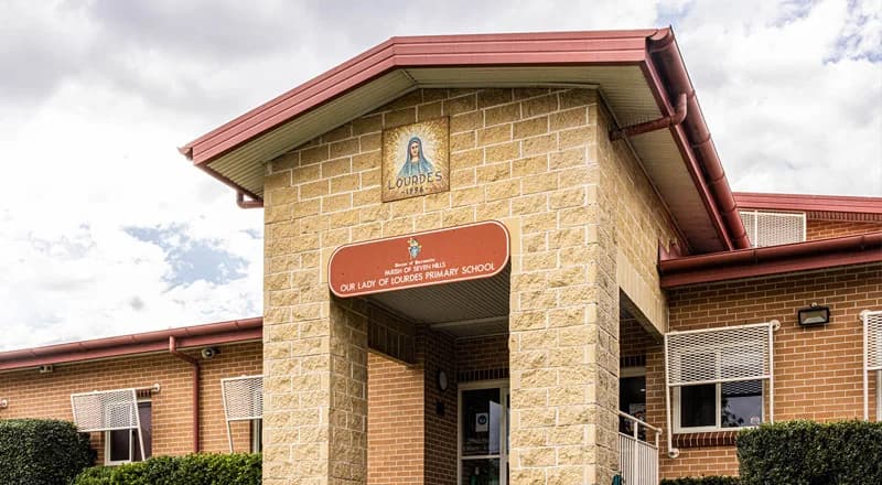 Campus buildings and grounds at Our Lady of Lourdes Primary School in Seven Hills