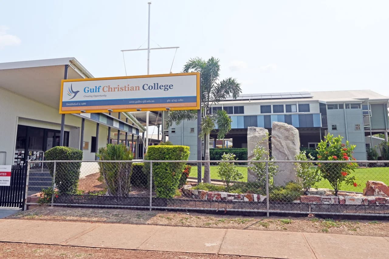 Campus buildings and grounds at Gulf Christian College in Normanton