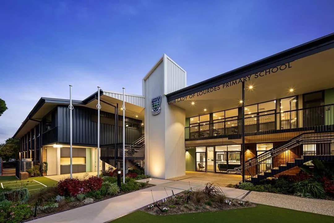 Campus buildings and grounds at Our Lady of Lourdes Primary School in Toowoomba