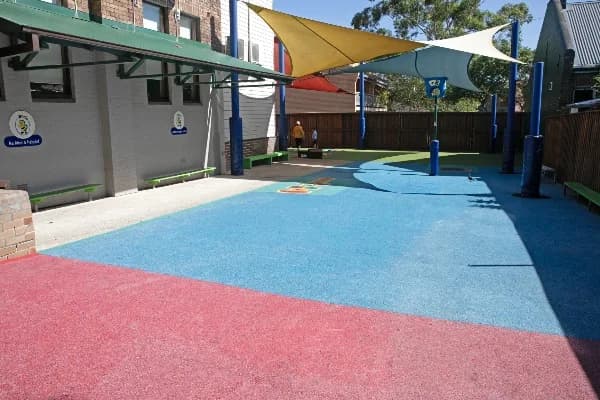 Campus buildings and grounds at St Mary's Catholic Primary School in Erskineville