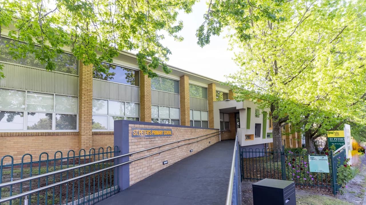 Campus buildings and grounds at St Peter's School in Clayton