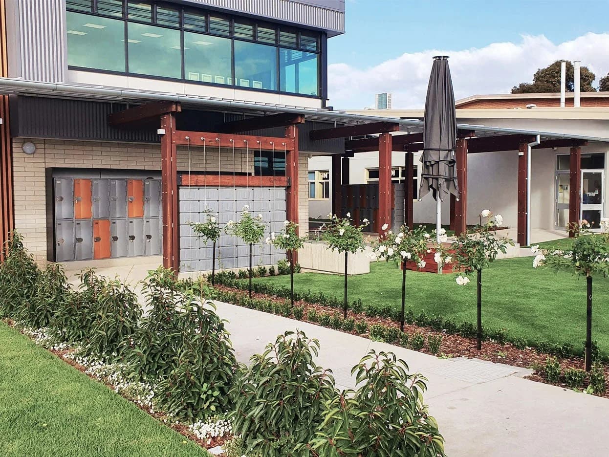 Campus buildings and grounds at Marian College in Sunshine West