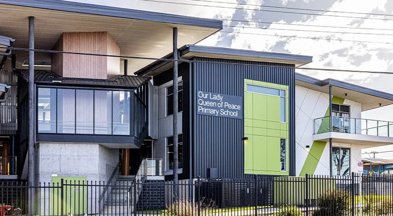 Campus buildings and grounds at Our Lady Queen of Peace Primary School in Greystanes