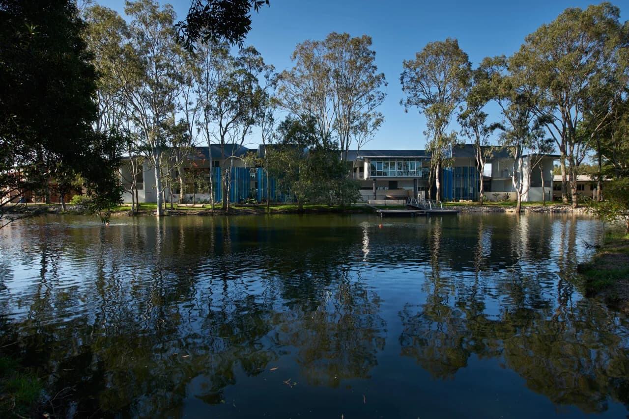 Campus buildings and grounds at Mueller College in Rothwell