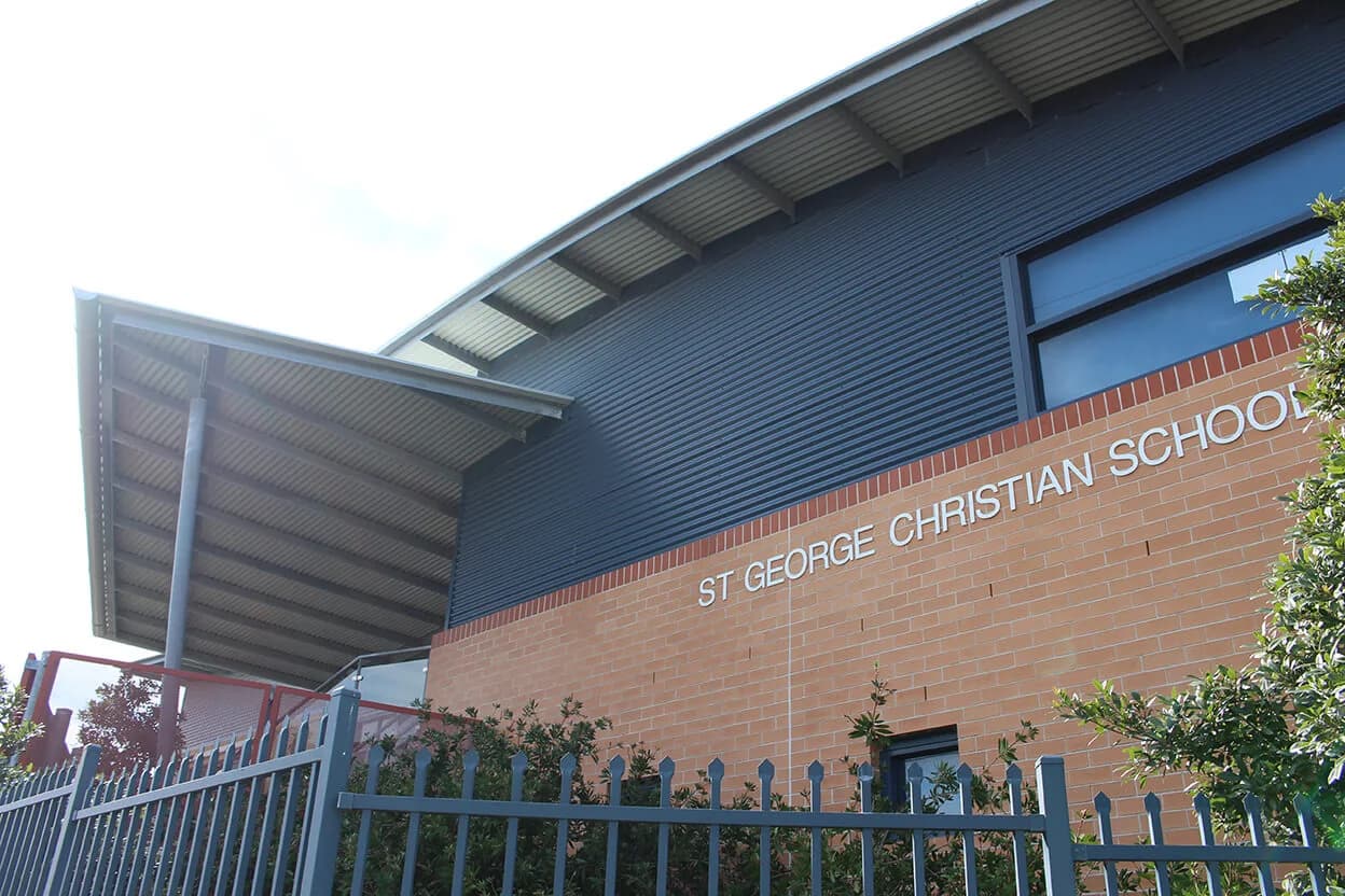 Campus buildings and grounds at St George Christian School in Hurstville