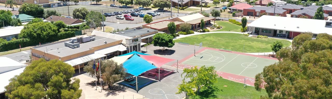 Campus buildings and grounds at St Mel's School in Shepparton