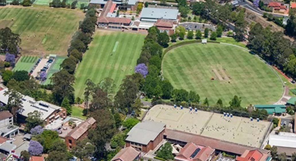 Campus buildings and grounds at Barker College in Hornsby
