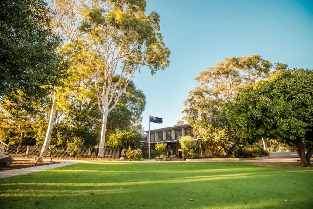 Campus buildings and grounds at HillSide Christian College in Forrestfield